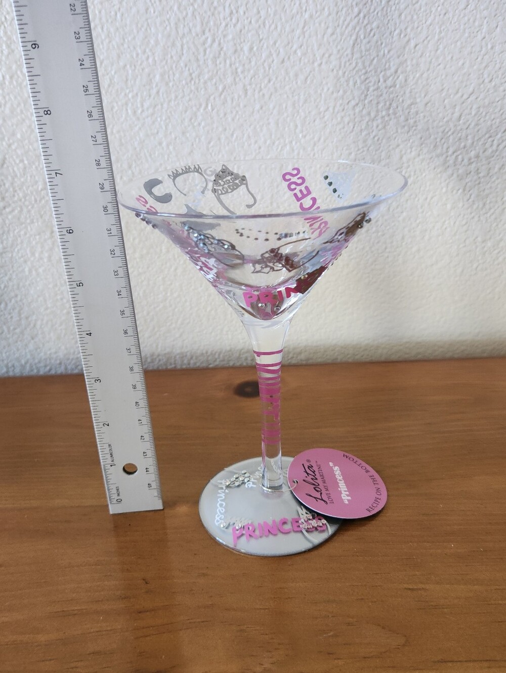 Lolita Pink Princess Martini Glass with Silver Accents - Picture 4 of 11